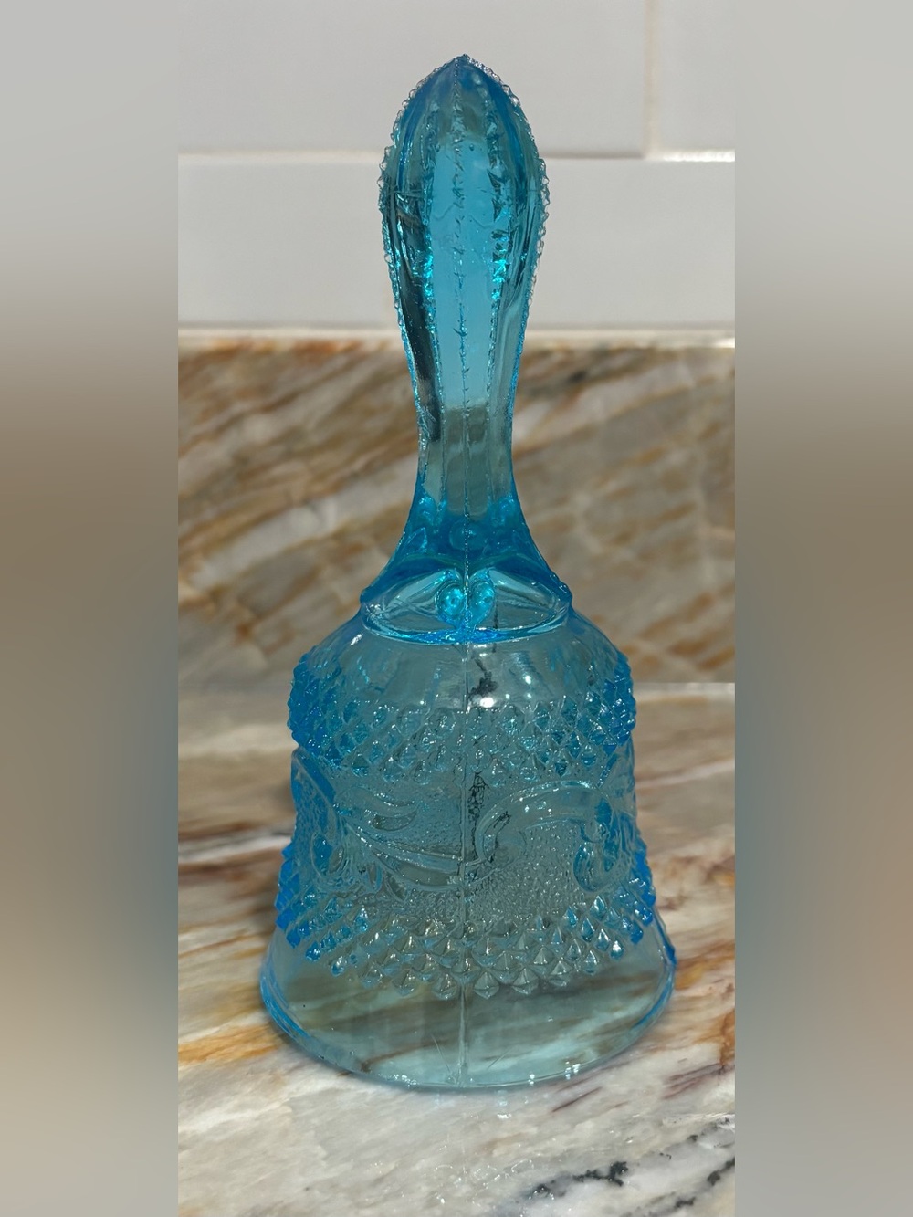 Fenton Blue Decorative Glass Bell - Home Art